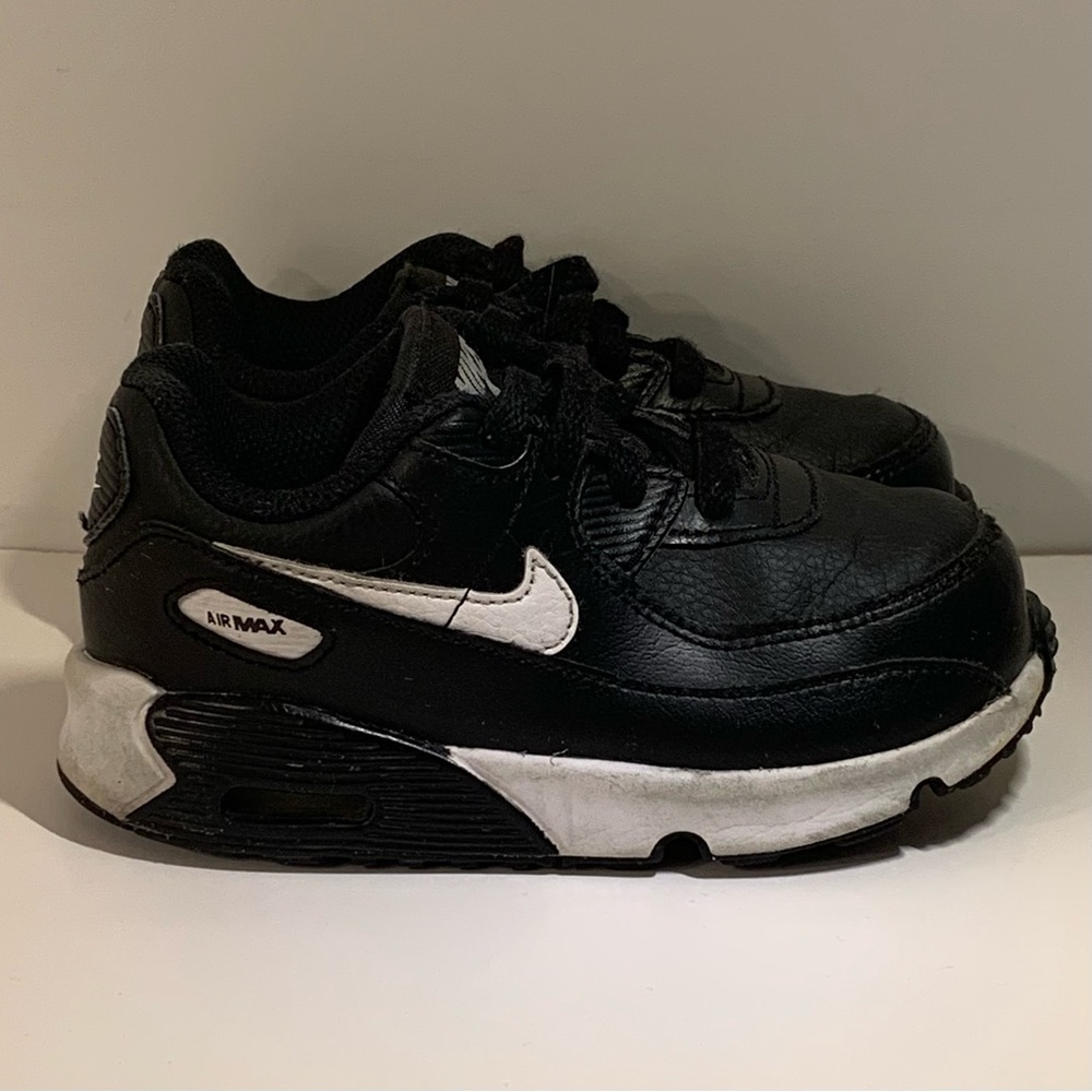 🖤 NIKE AIR MAX 90 BLACK WHITE TODDLER SNEAKERS SIZE 8C RUNNING SHOES 🖤